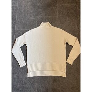 Everlane Women's Recycled Cashmere Stroopwafel Sweater Size S Cream Mock Neck